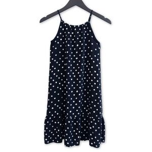 Peyton &‎ Parker Dress Girl Size 8 Black Polka Dot Spaghetti Strap Midi Sundress